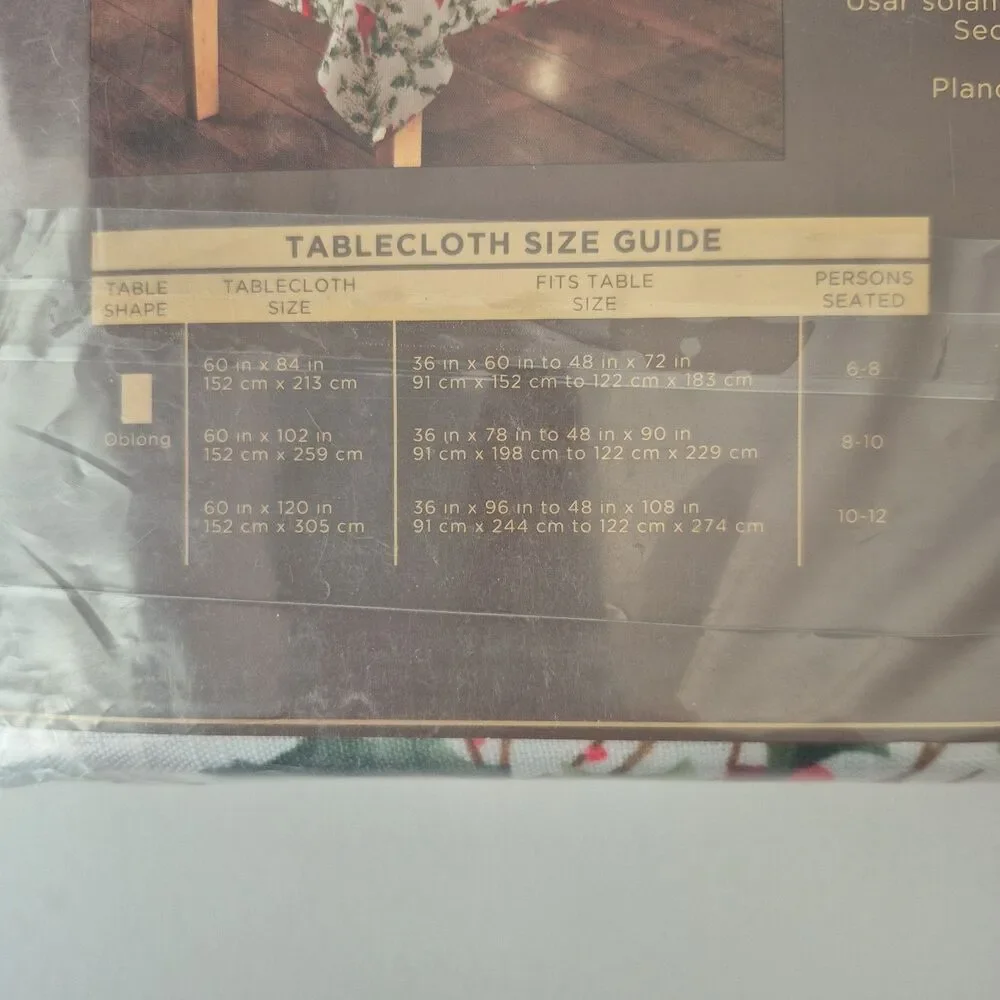 Trim a Home Red Cardinal Christmas Mistletoe 60 x 102 IN Oblong Tablecloth Kmart